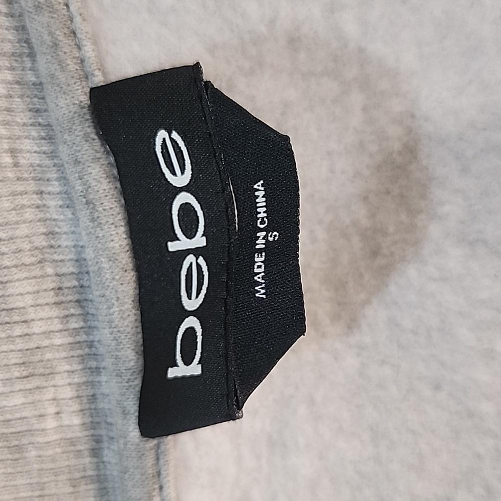 Bebe Gray Embellished Cropped Sweatshirt S/M - Picture 7 of 8